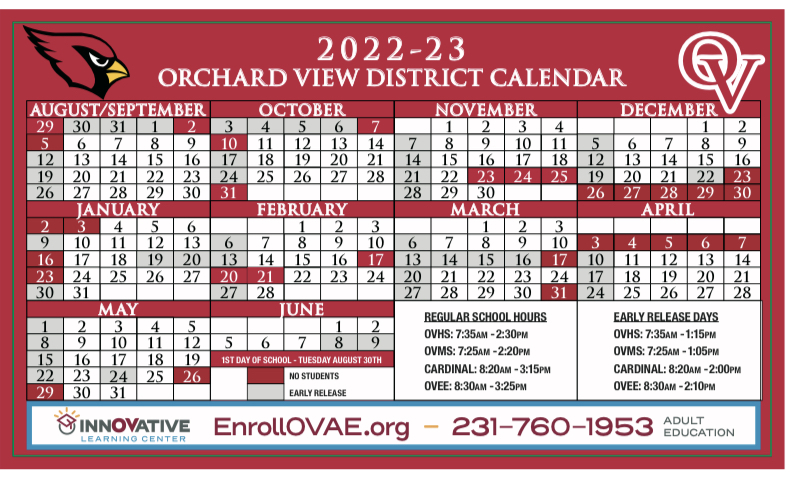 OV District Calendar 2022-23