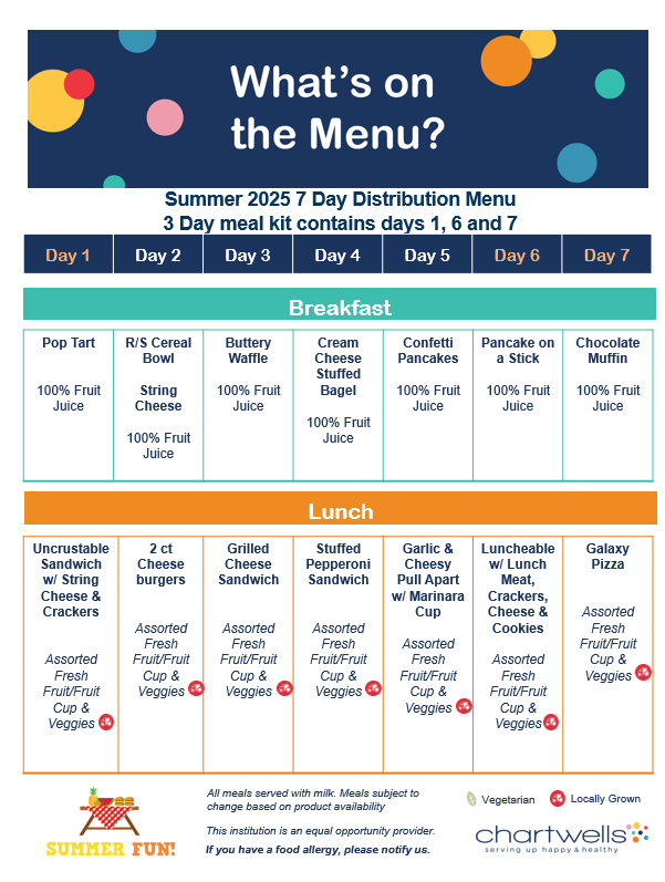 Subject to change based on availability